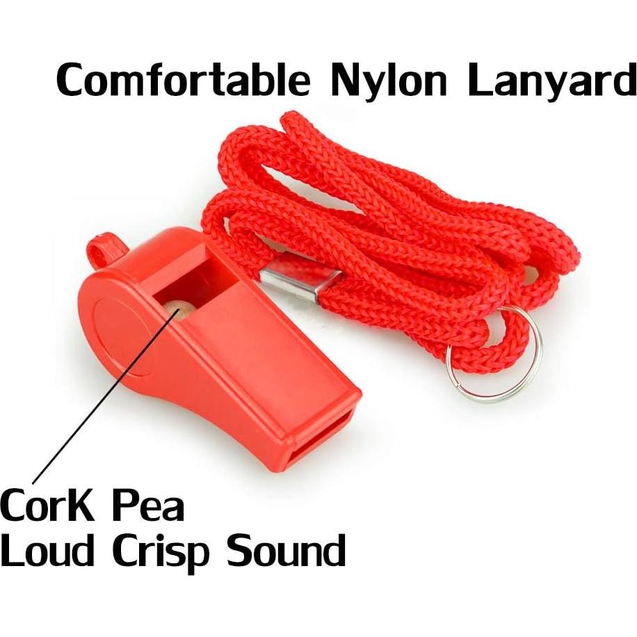 Silbatos de Emergencia Rojos Hipat - 2 Piezas con Cordón