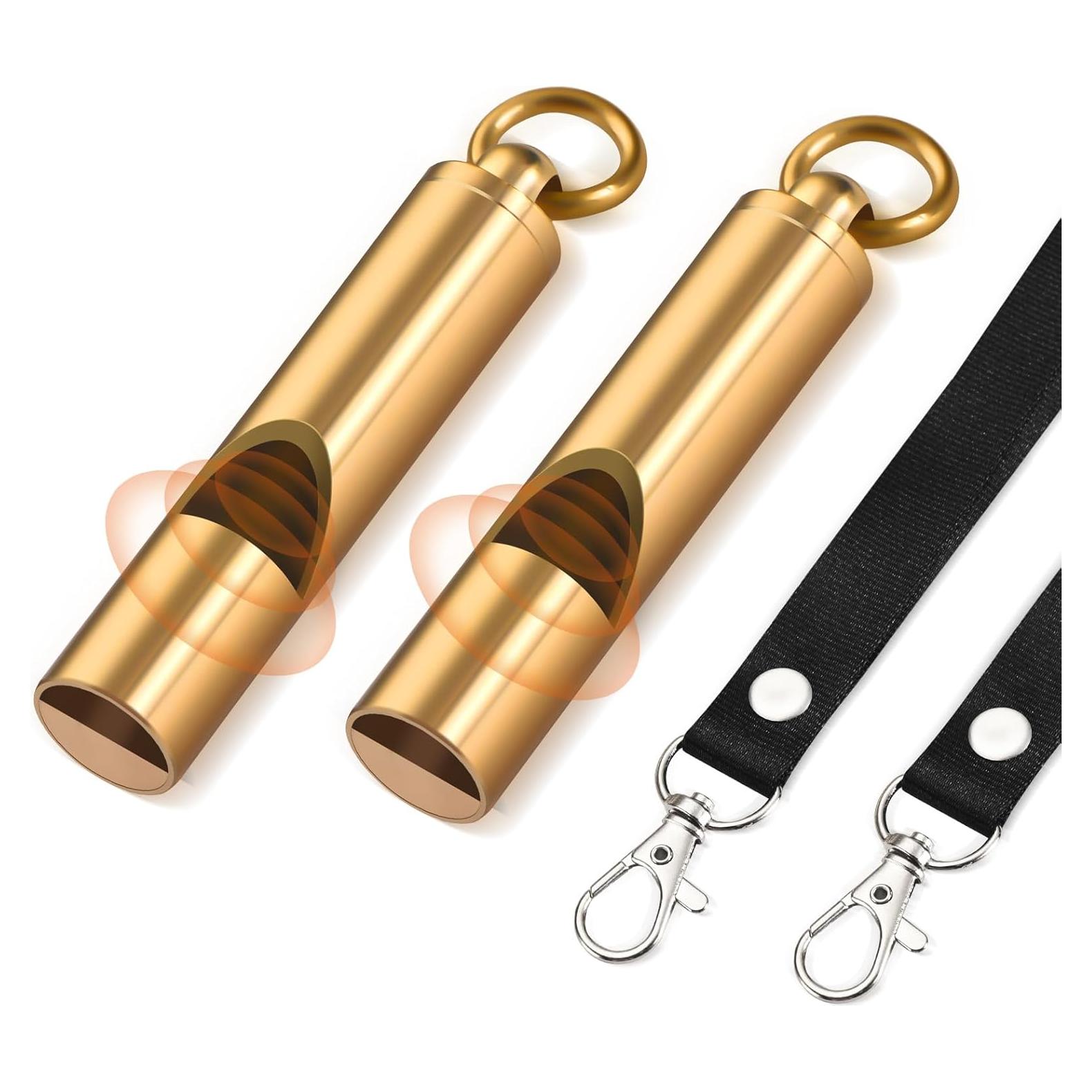 Silbatos de Emergencia Upeckaroo de Latón 2 Pack 120dB