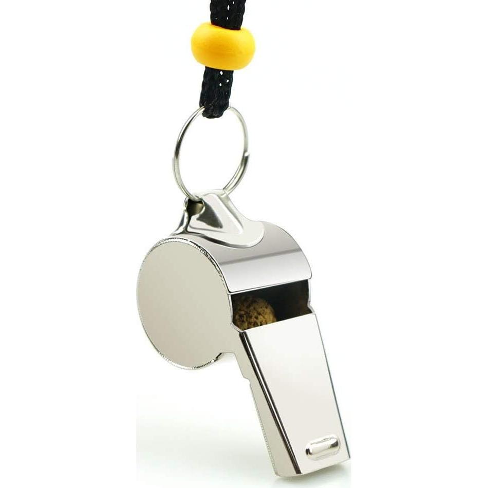 Silbato Deportivo Acero Inoxidable Hipat - 2 Piezas con Cordón