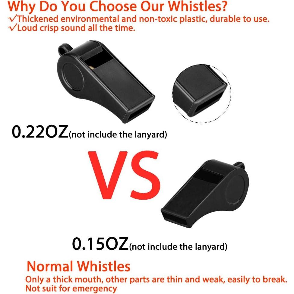 Silbato de Plástico Hipat - 2 Paquetes con Cordón, Sonido 120dB