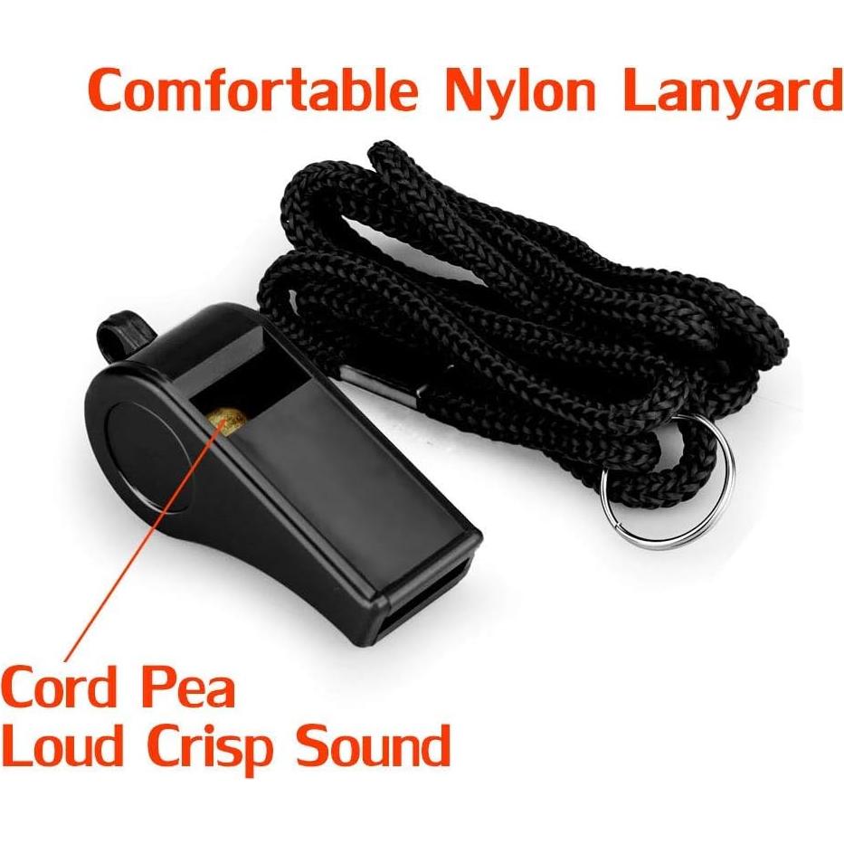 Silbato de Plástico Hipat - 2 Paquetes con Cordón, Sonido 120dB