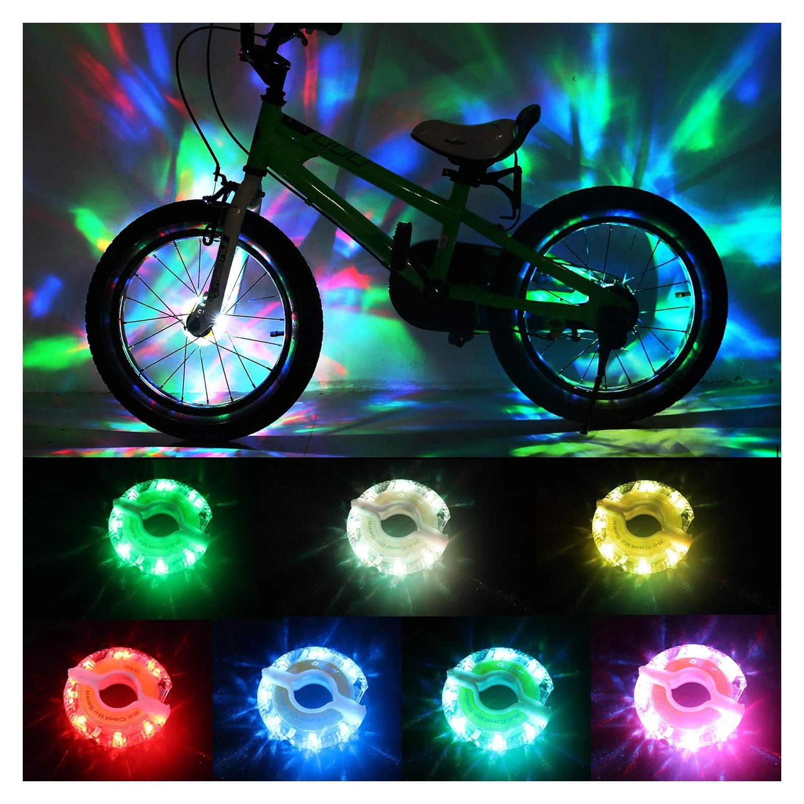 DAWAY A16 Luces LED para Ruedas de Bicicleta - 2 Piezas, Recargables