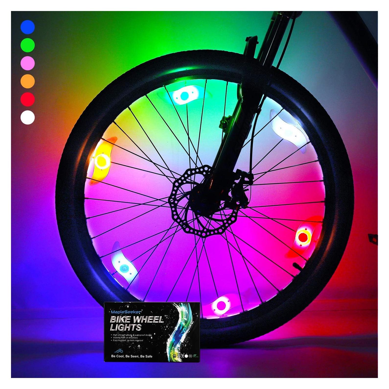 Luces de radios de bicicleta MapleSeeker 6-Pack Multicolor