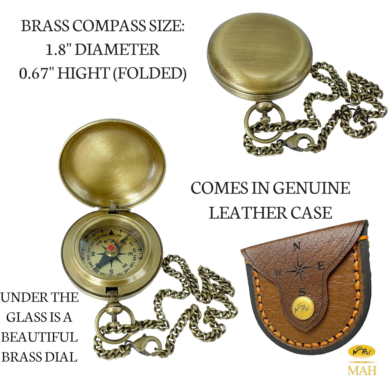 Brújula de Navegación Deportiva MAH de Latón Personalizada