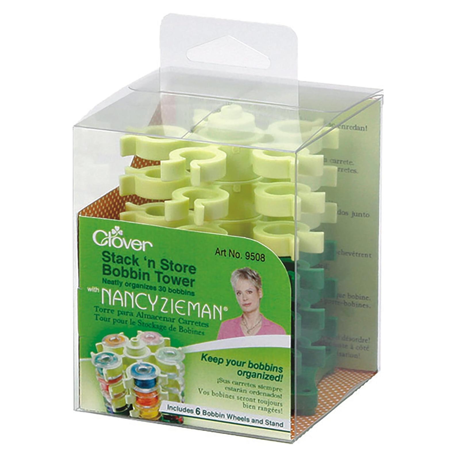Torre de Bobinas Apilable Clover con Nancy Zieman - Organiza 30 Hilos