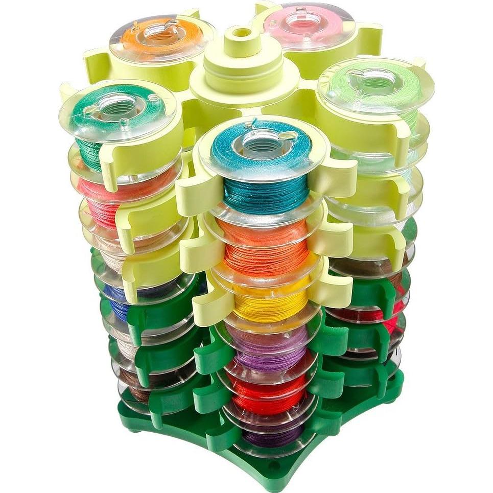 Torre de Bobinas Apilable Clover con Nancy Zieman - Organiza 30 Hilos