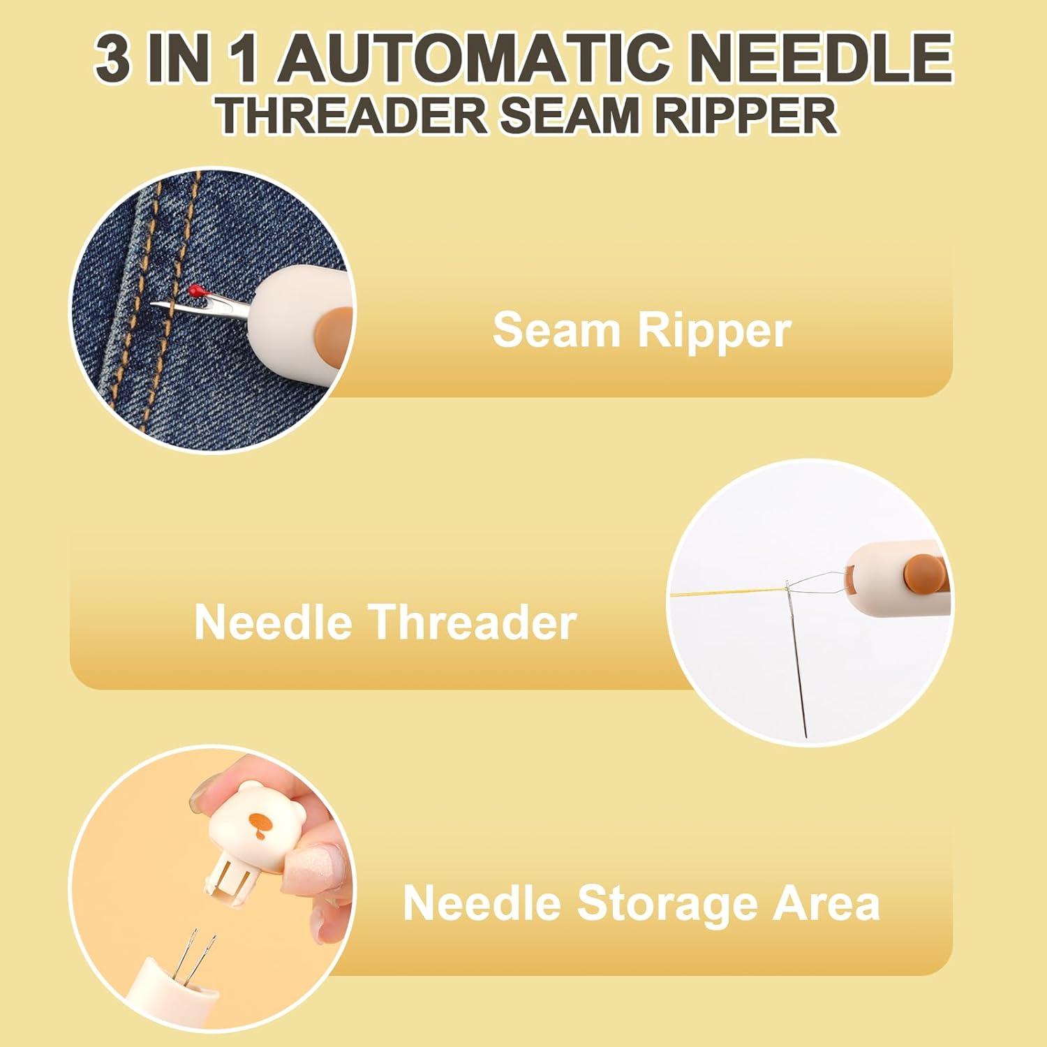 Enhebrador de Agujas 3 en 1 FENGWANGLI Amarillo con Desgarrador
