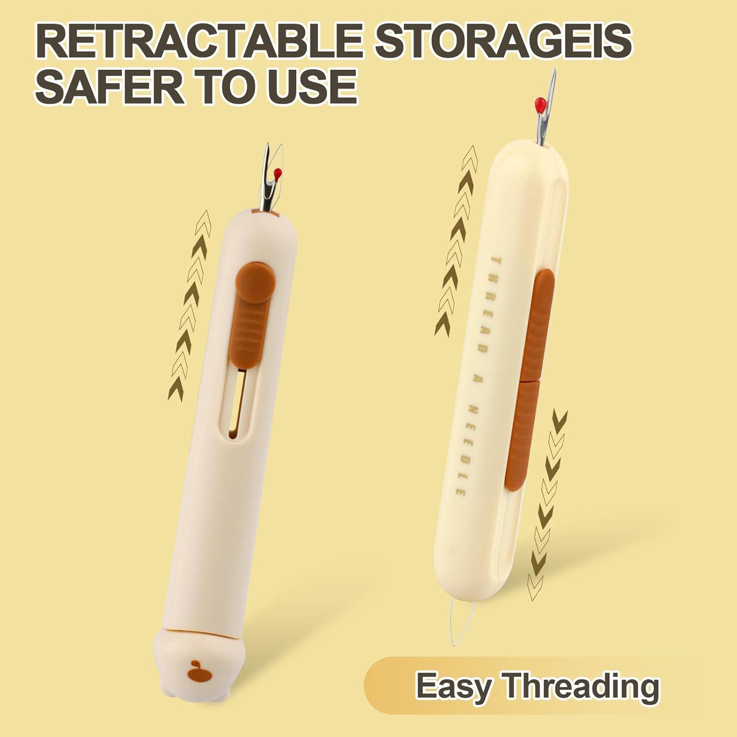 Enhebrador de Agujas 3 en 1 FENGWANGLI Amarillo con Desgarrador