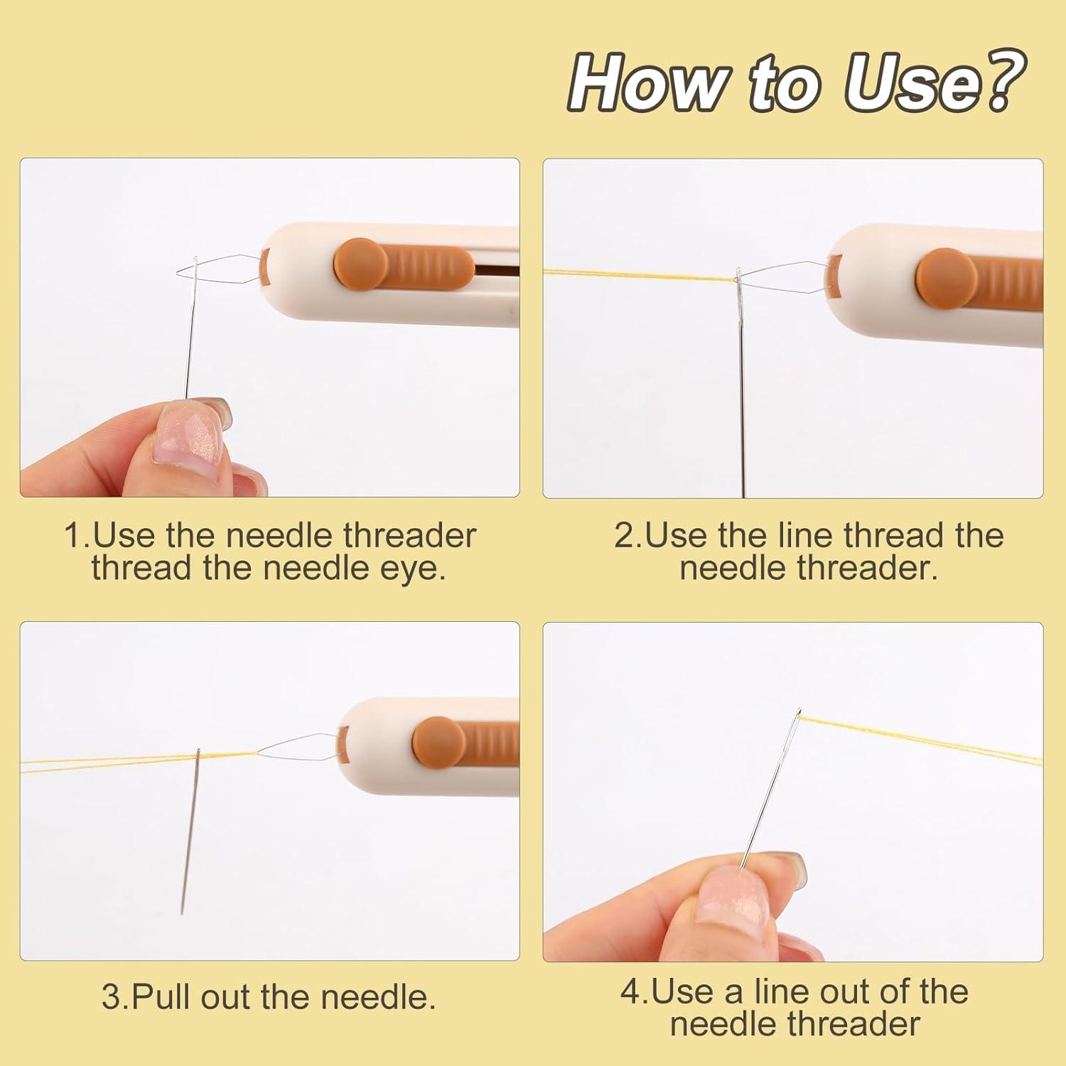 Enhebrador de Agujas 3 en 1 FENGWANGLI Amarillo con Desgarrador