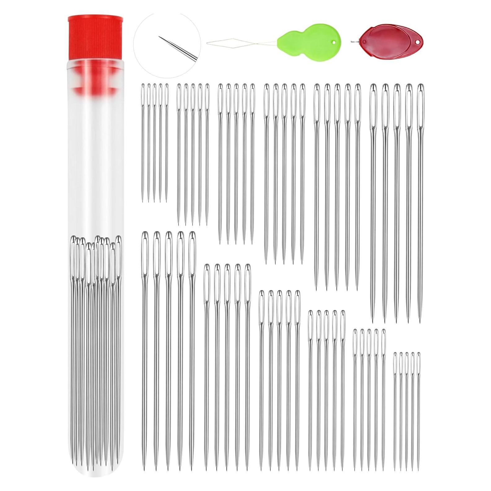 Juego de Agujas de Coser FIVEIZERO 60 Pcs Ojo Grande Acero Inoxidable