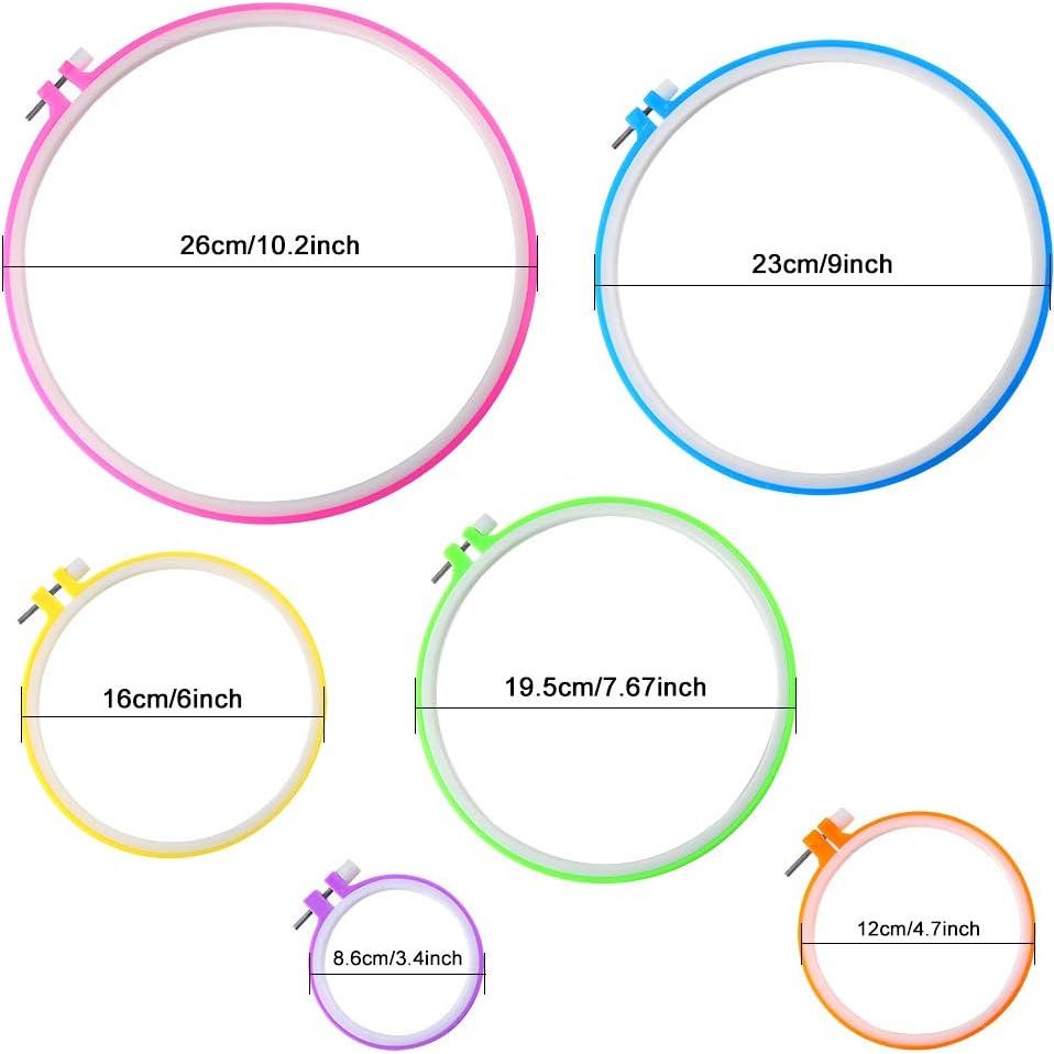 Juego de Aros de Bordado Caydo 6 Piezas 8.6 a 26 cm Multicolor