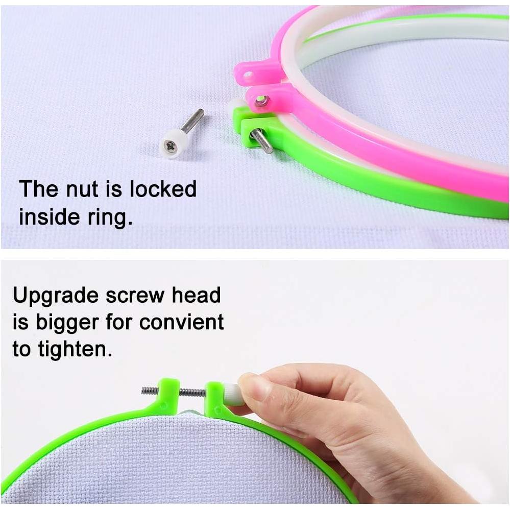 Juego de Aros de Bordado Caydo 6 Piezas 8.6 a 26 cm Multicolor