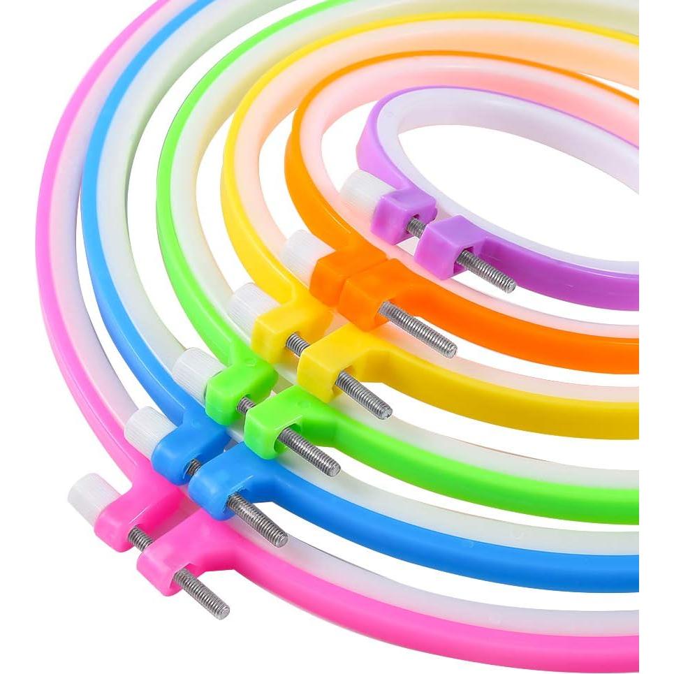 Juego de Aros de Bordado Caydo 6 Piezas 8.6 a 26 cm Multicolor