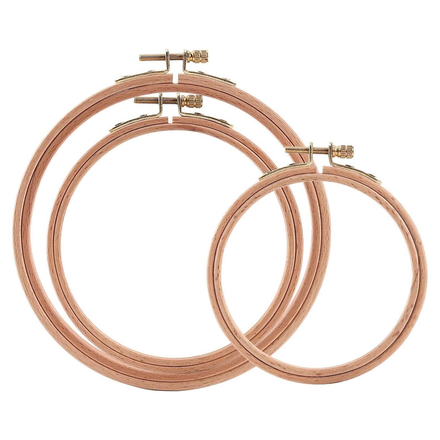Juego de 3 Aros de Bordado de Madera de Haya Sherbo 10-15 cm