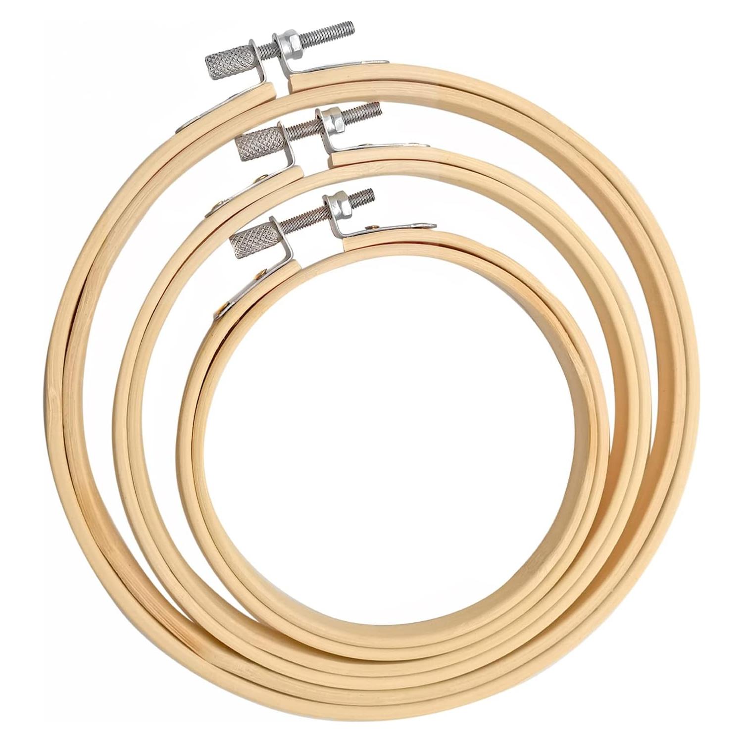 Set de 3 Aros de Bordado Cldamecy de Bambú 10/13/16 cm