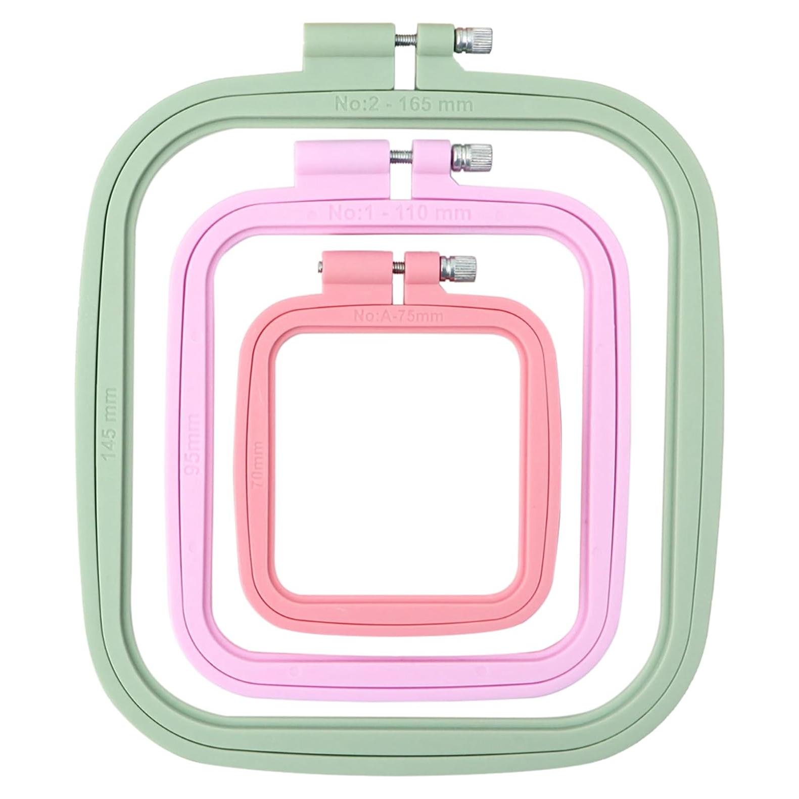 Aros de Bordado Rectangulares MUFEKUM - 3 Piezas (7, 9.5, 14.5 cm)