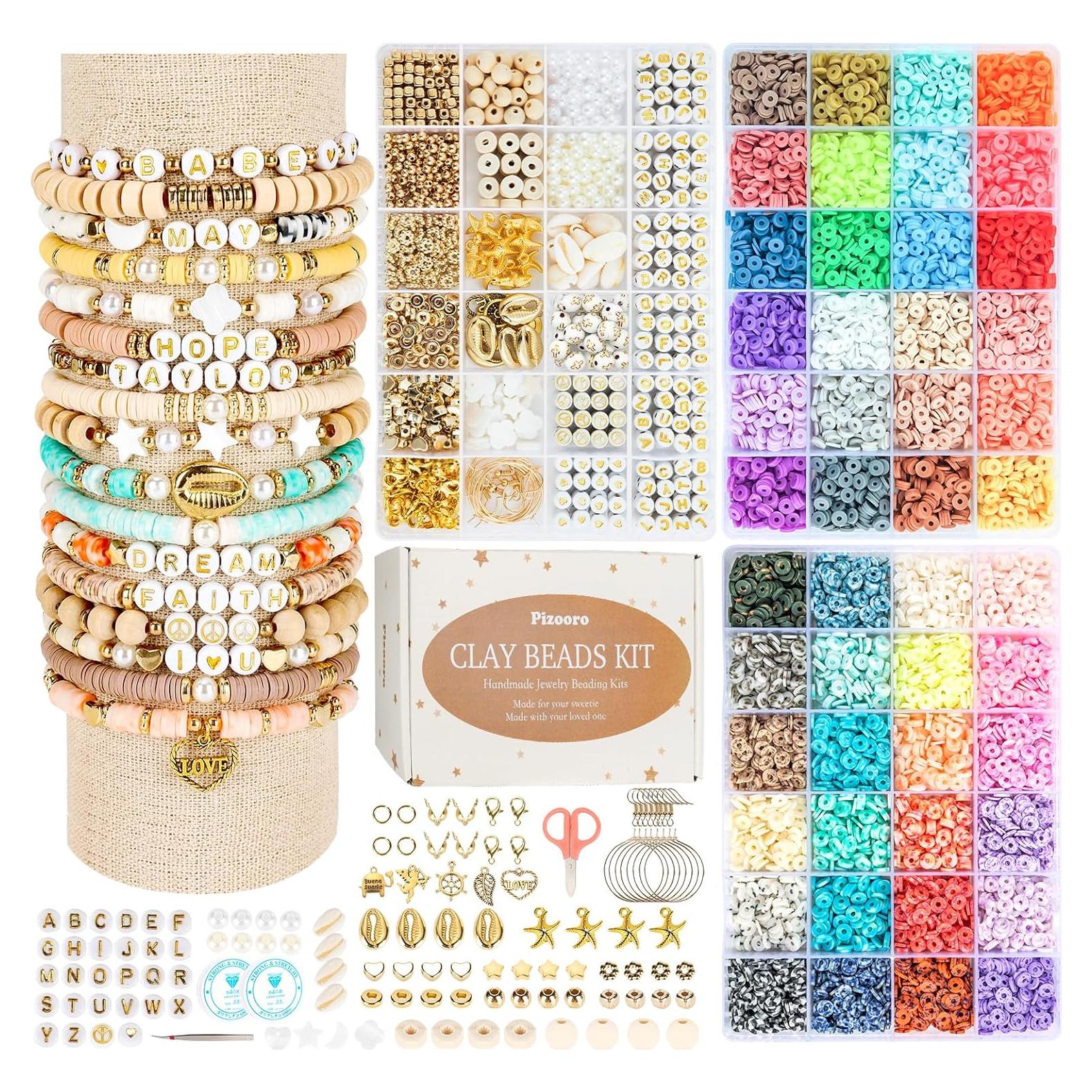 Kit de fabricación de pulseras Pizooro 10500 piezas arcilla 6 mm