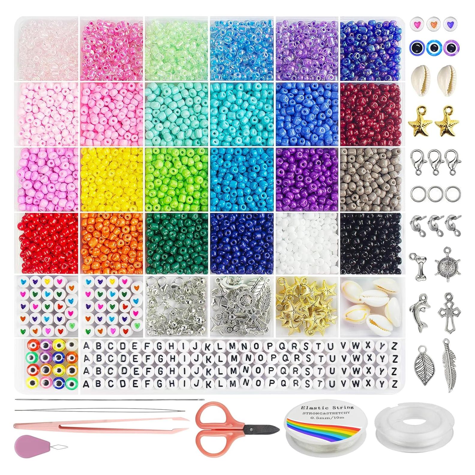 Kit de Pulseras de Amistad Redtwo 3425 Piezas 4mm Vidrio