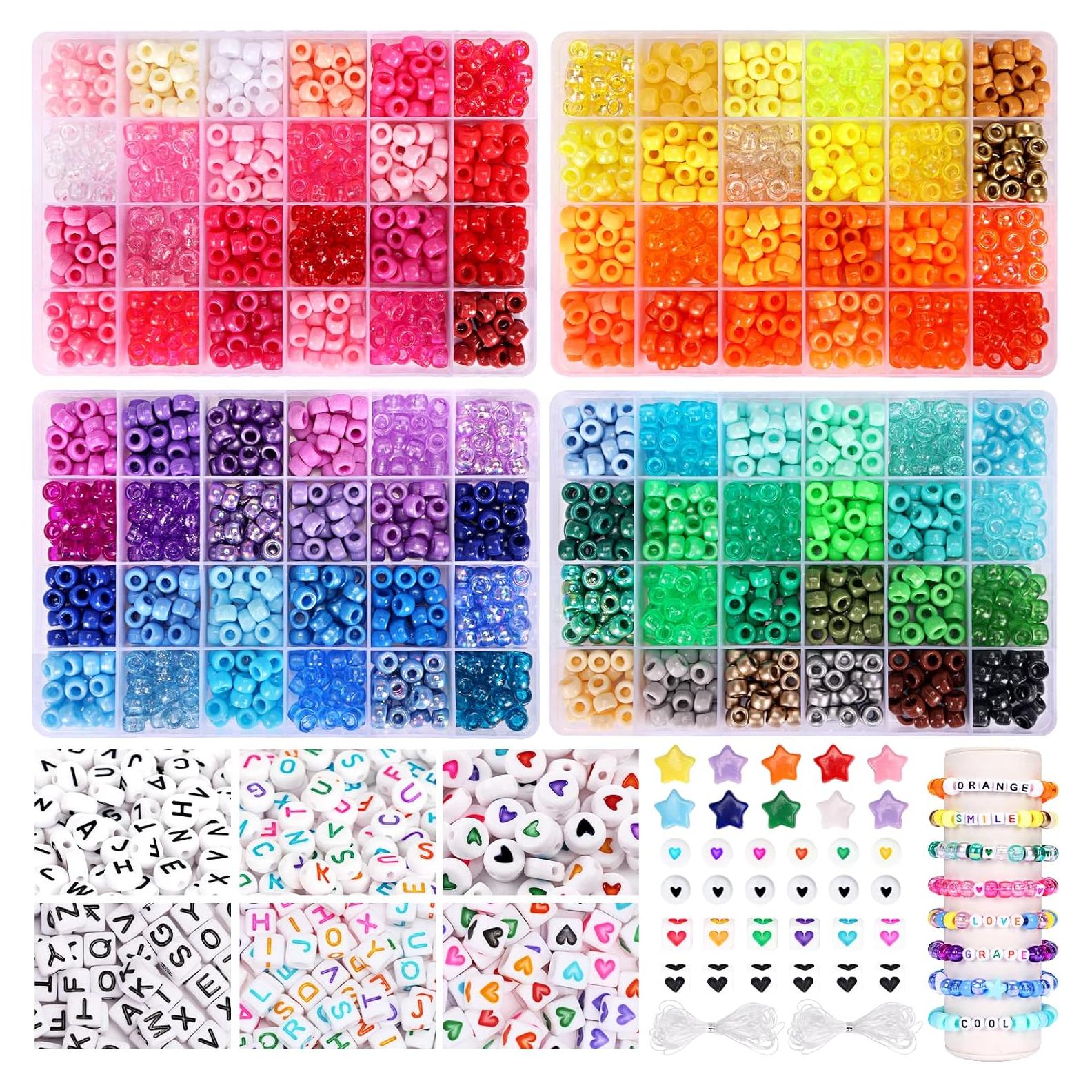Kit de Cuentas de Pony QUEFE 3250 Piezas 96 Colores Joyería