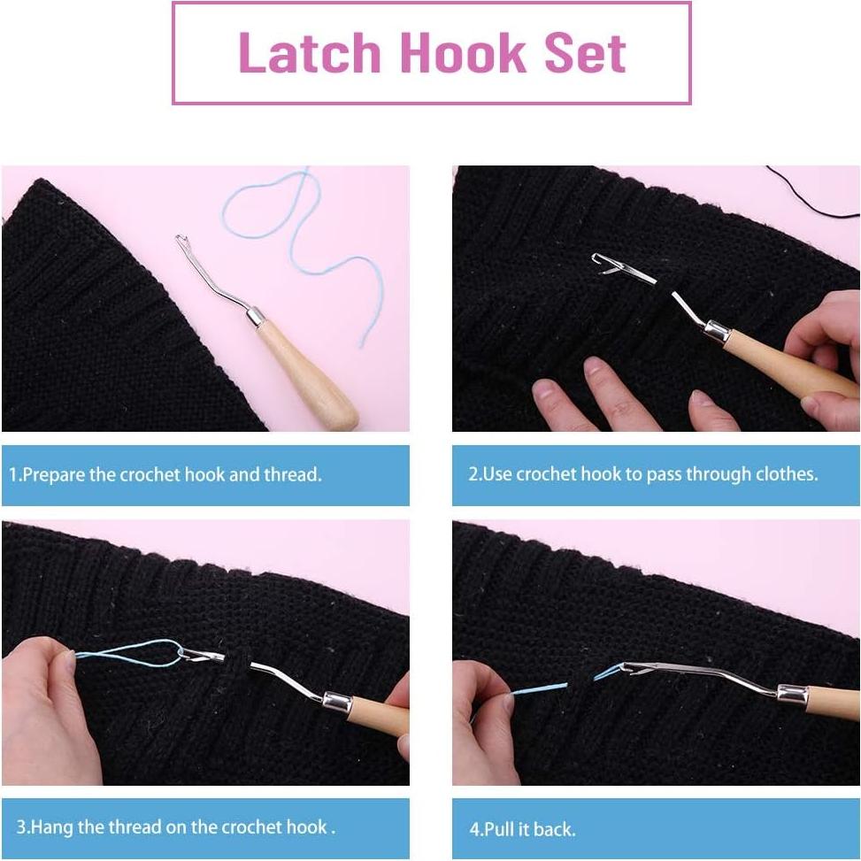 Juego de Agujas de Ganchillo Bupete 4 Piezas para Dreadlocks