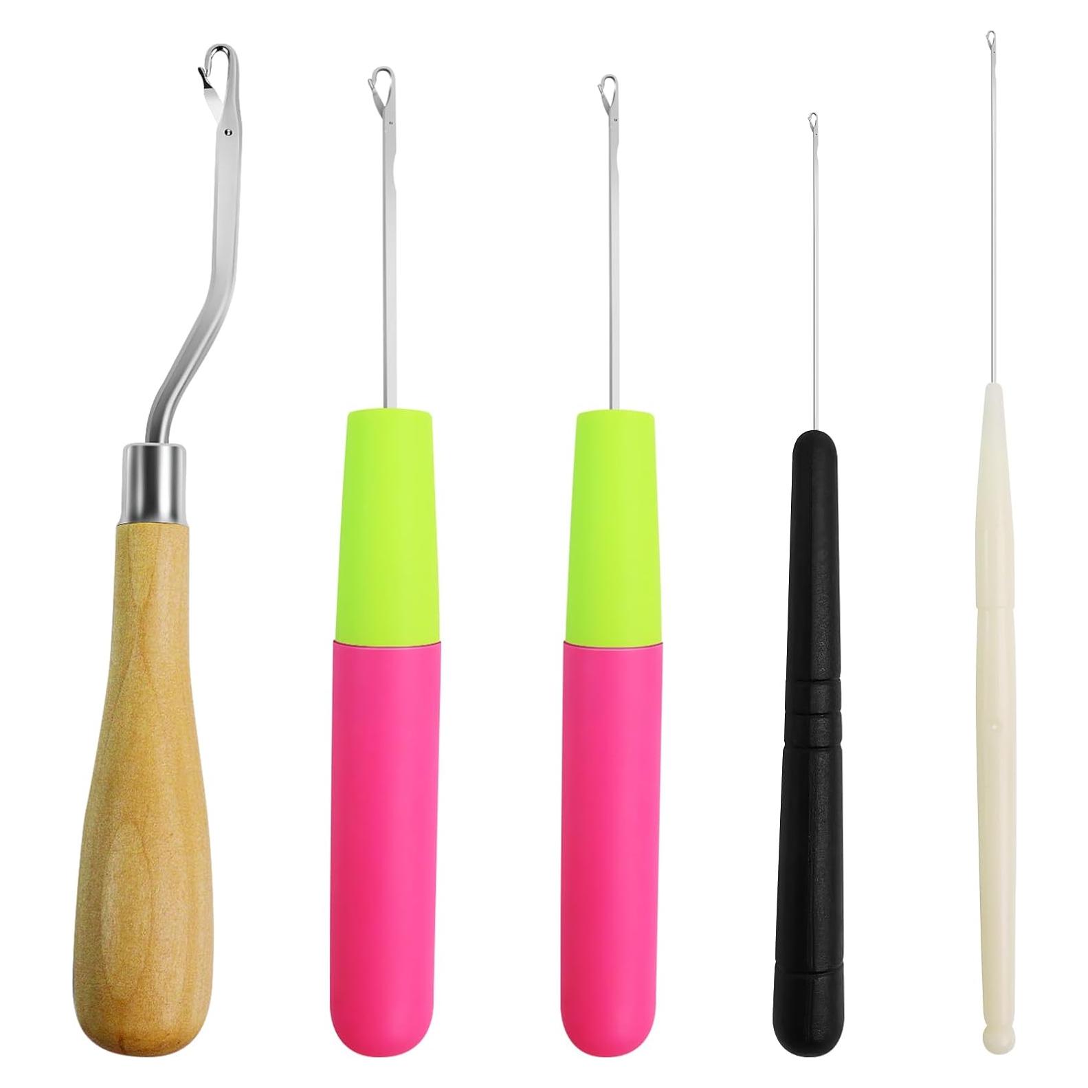 Set de 5 Ganchos de Crochet GAQWOK para Dreadlocks y Manualidades