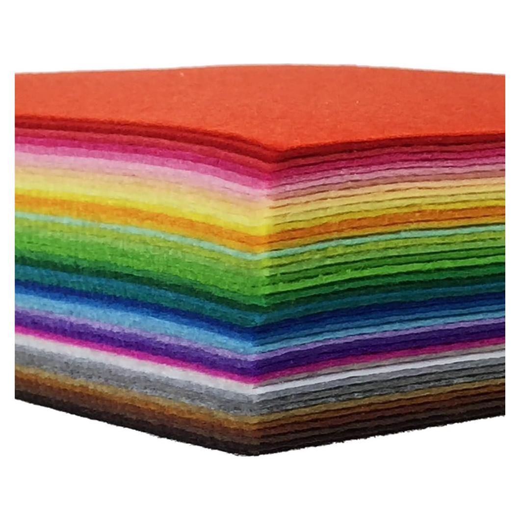 Hojas de Fieltro Acrílico 42pcs 10x10cm Colores Asortidos