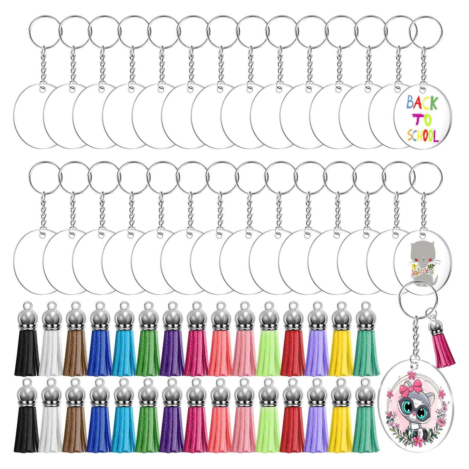 Kit de Llaveros en Blanco Acrílico Audab 120 Piezas DIY