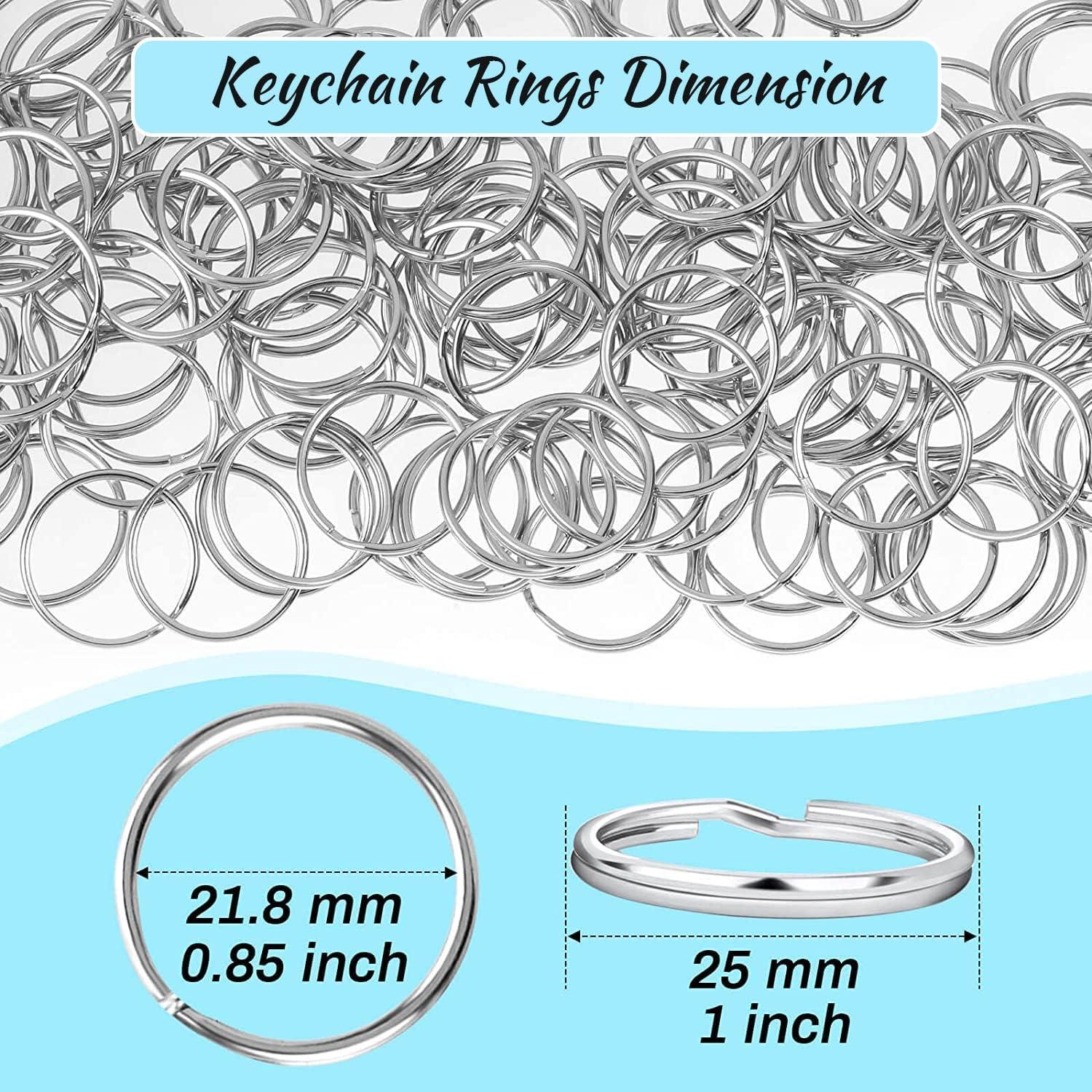 Anillos de Llave Divididos PAXCOO 200 Piezas 25mm Plata