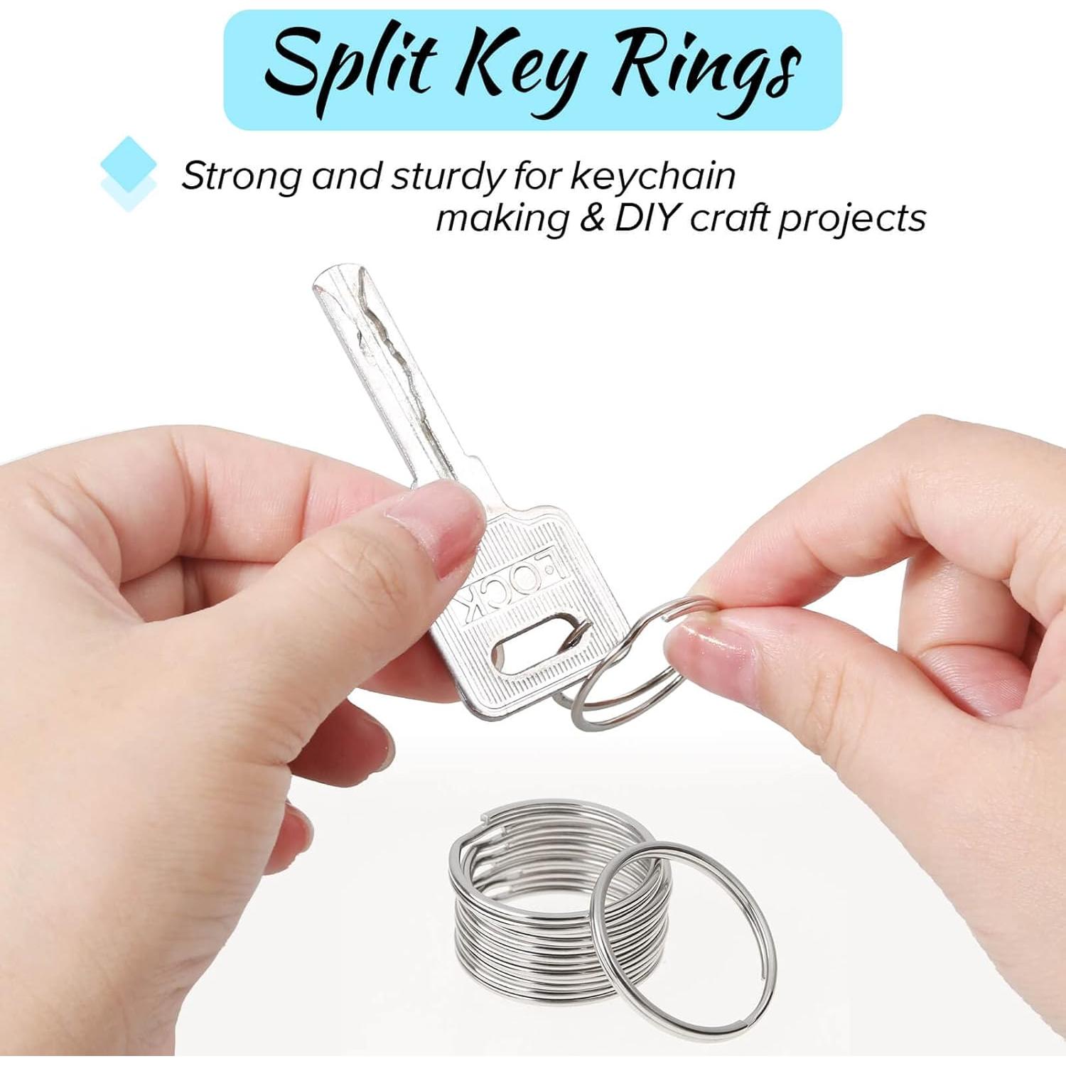 Anillos de Llave Divididos PAXCOO 200 Piezas 25mm Plata