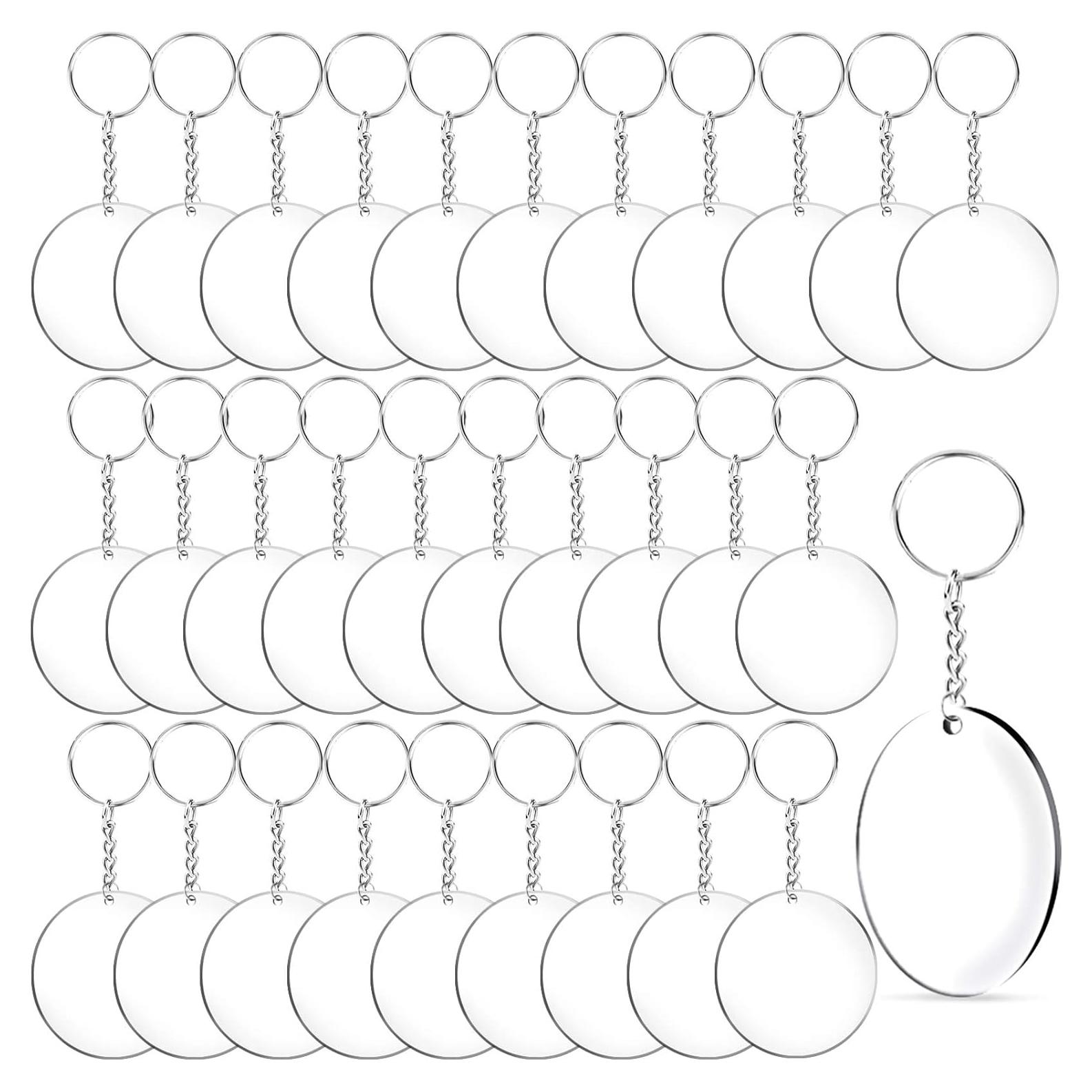 Duufin 108 Piezas Llaveros Acrílicos 5.08 cm en Blanco