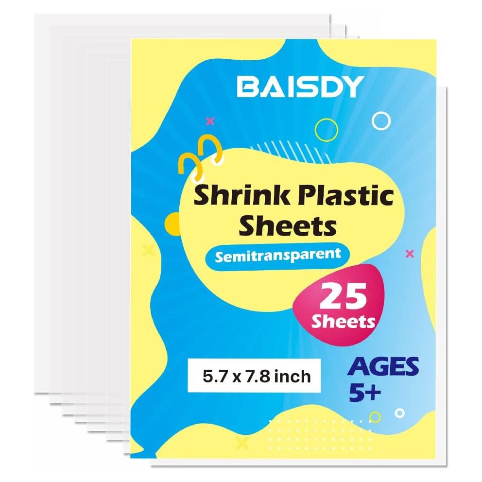 BAISDY 25 Hojas de Plástico Retráctil para Manualidades 17.8x20.3cm