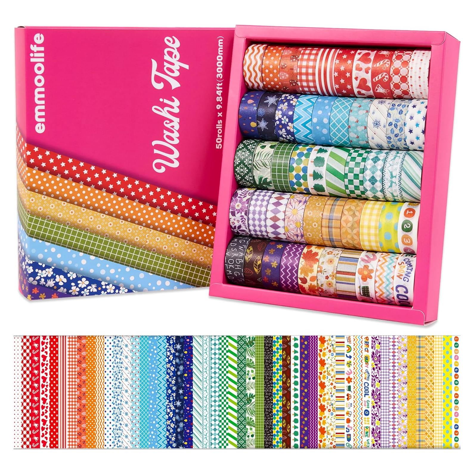 Set de Cinta Washi Emmoolife 50 Rollos 15mm Decorativa