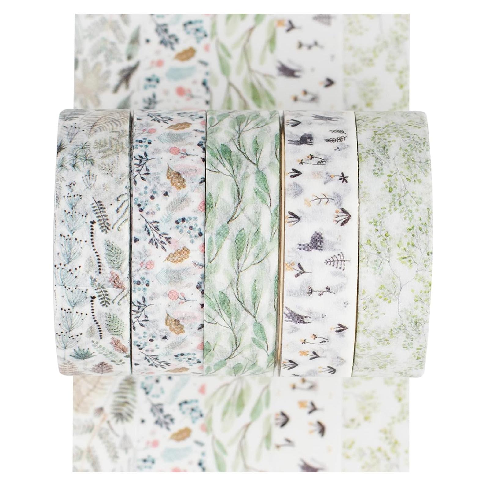 Conjunto de 5 Rollos de Cinta Washi YUBX 10mm x 3m Decorativa