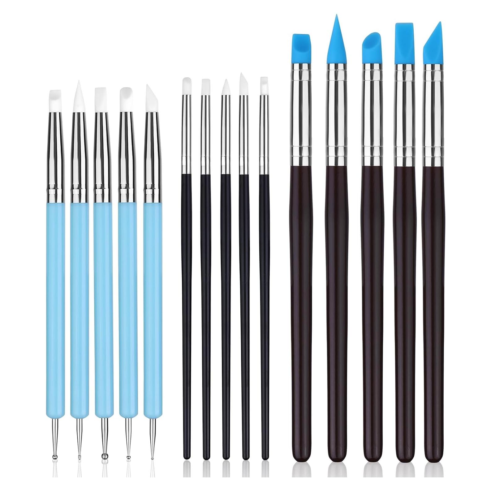 Kit de Herramientas de Esculpido de Silicona Zlulary 15 Piezas