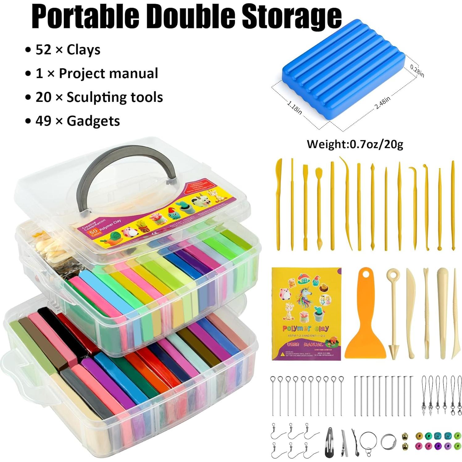 Arcilla Polimérica Aestd-ST 52 Colores para Modelar y Hornear