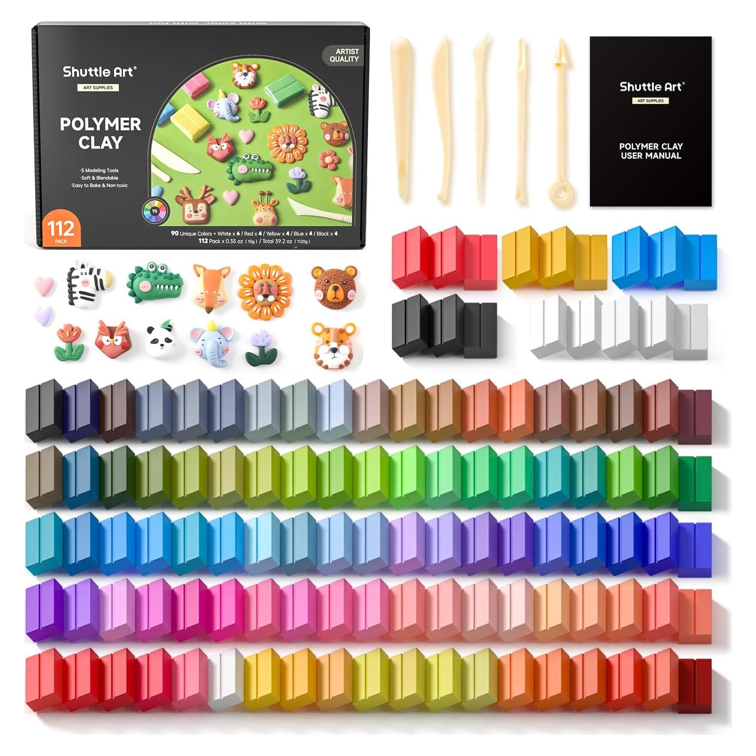 Kit de Arcilla Polimérica Shuttle Art 117 Piezas 95 Colores