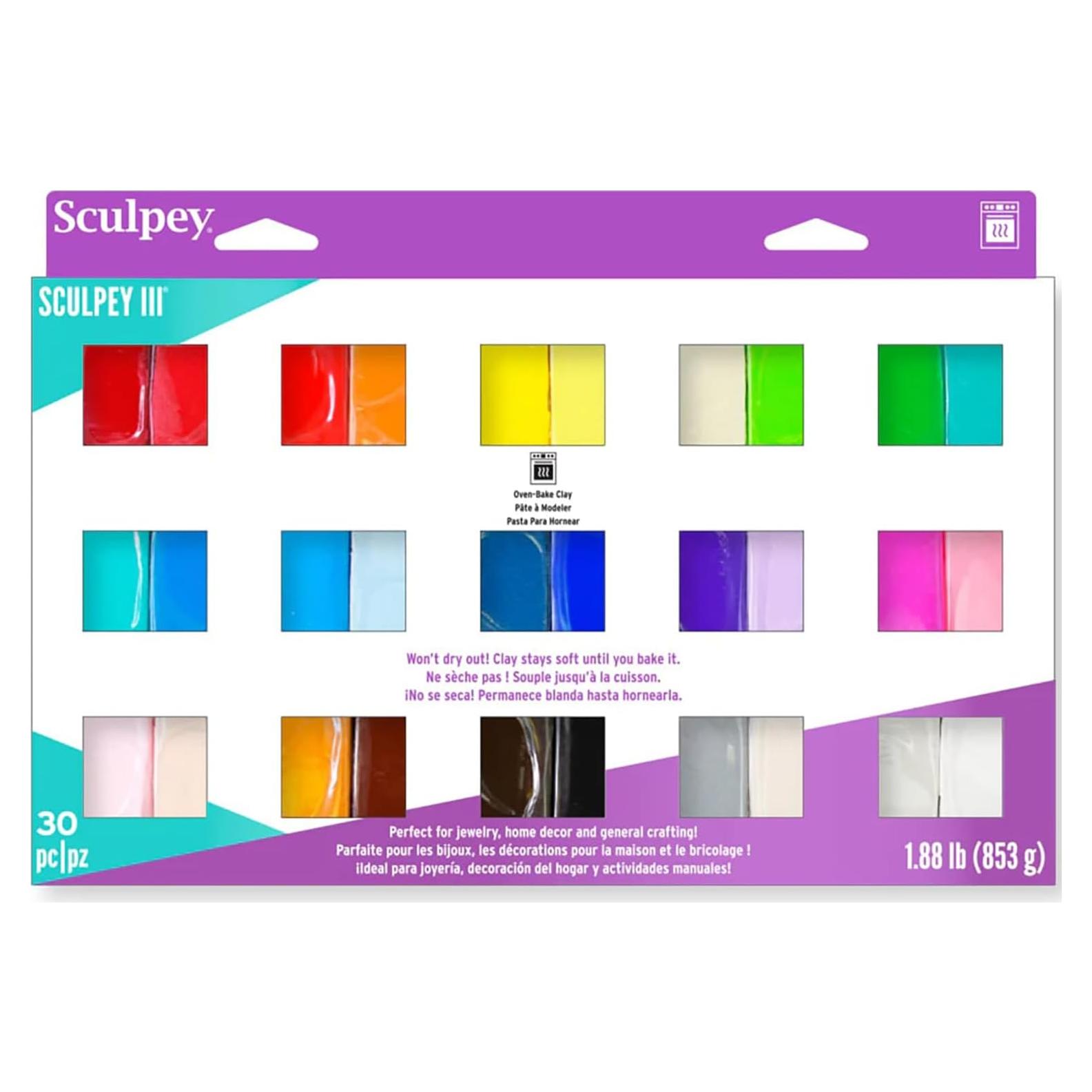 Sculpey III Arcilla Polimérica para Hornear 30 Colores 0.99 kg