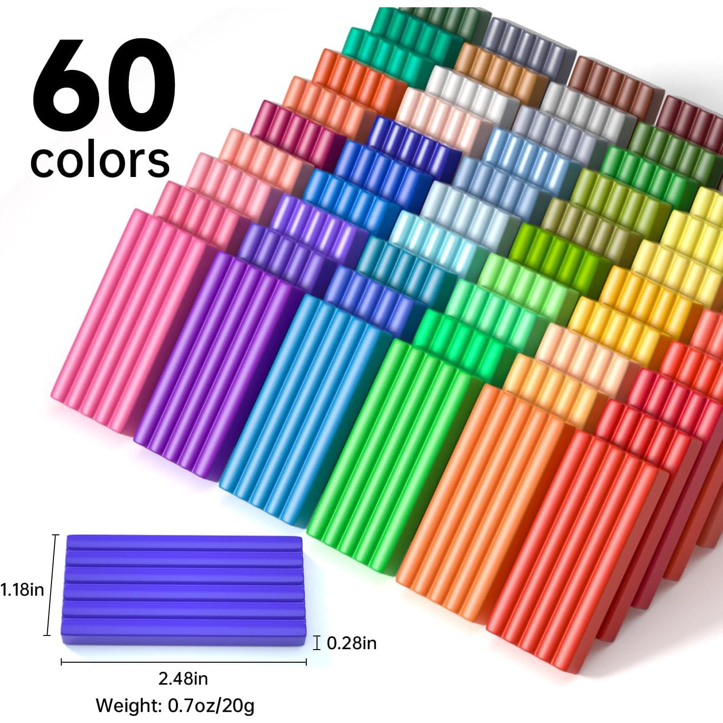 Kit de Arcilla Polimérica Shuttle Art - 60 Colores y 19 Herramientas