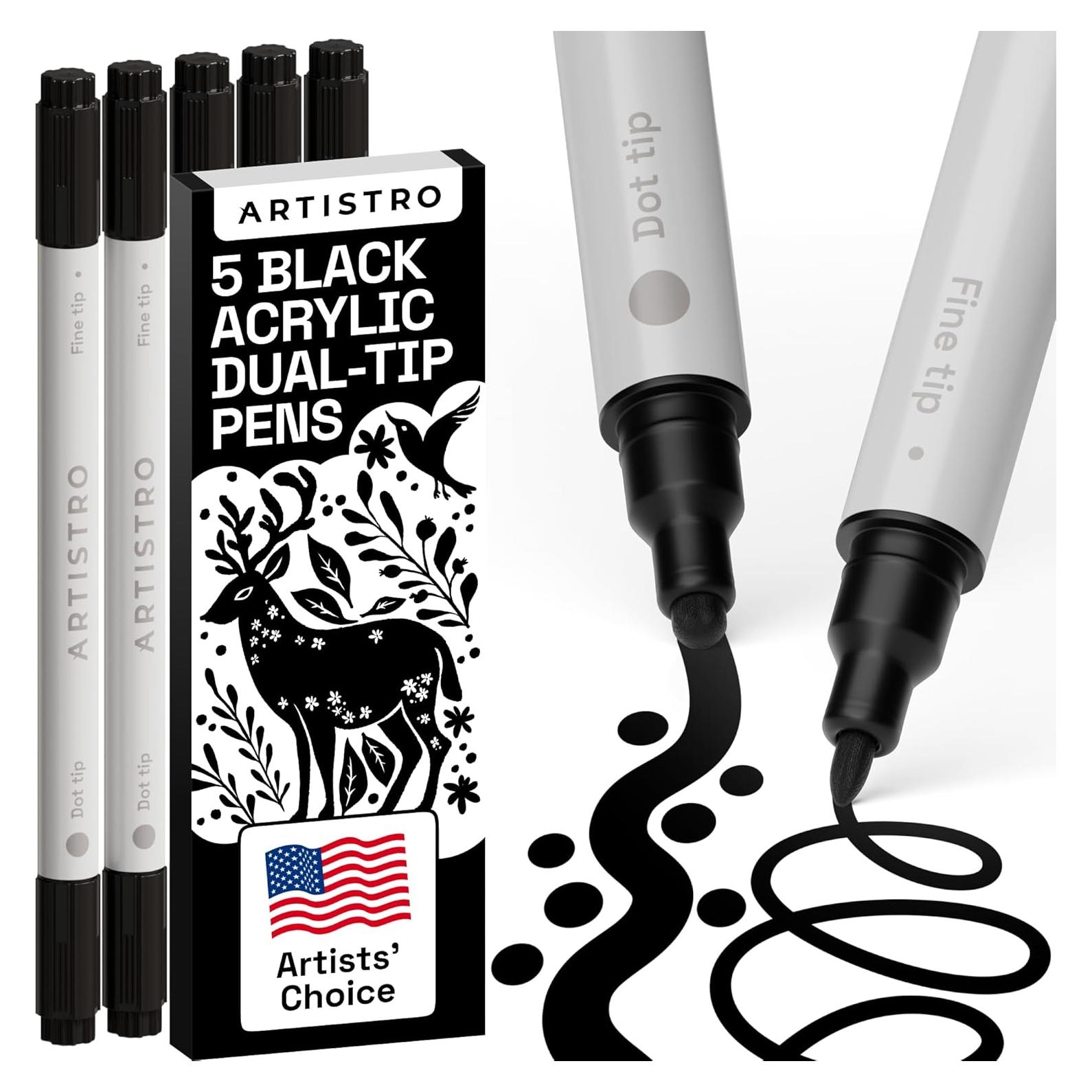 Marcadores de Pintura Acrílica Doble Punta ARTISTRO 5 Unidades