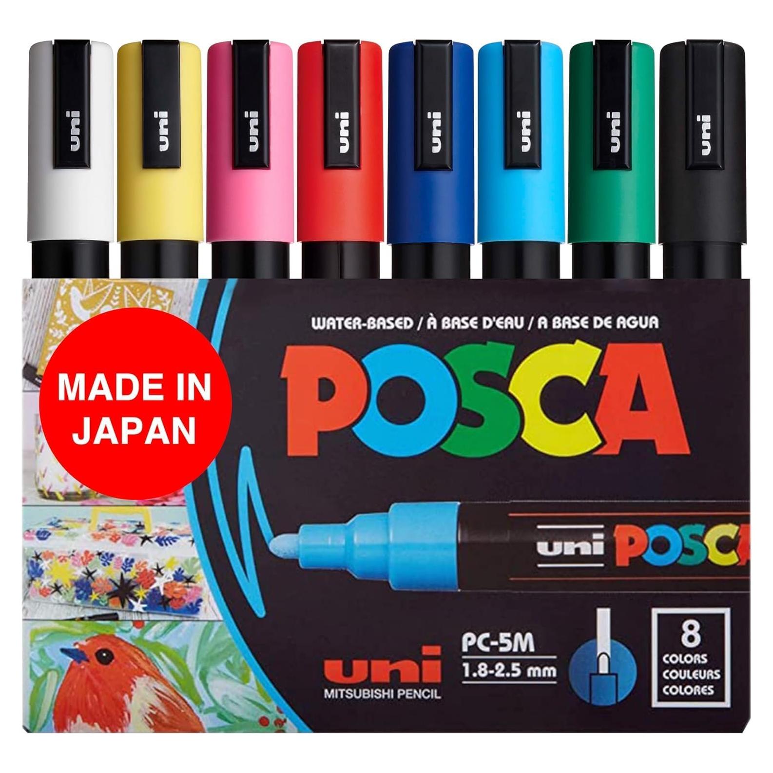 Marcadores de Pintura POSCA PC-5M Medianos 8 Colores Multicolor