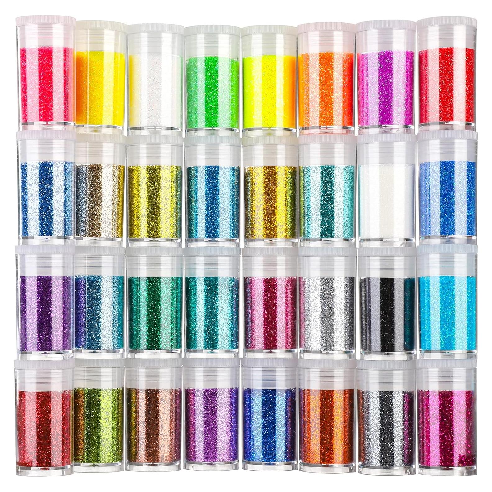 Set de 32 Brillos Extra Finos Teenitor para Manualidades y Uñas
