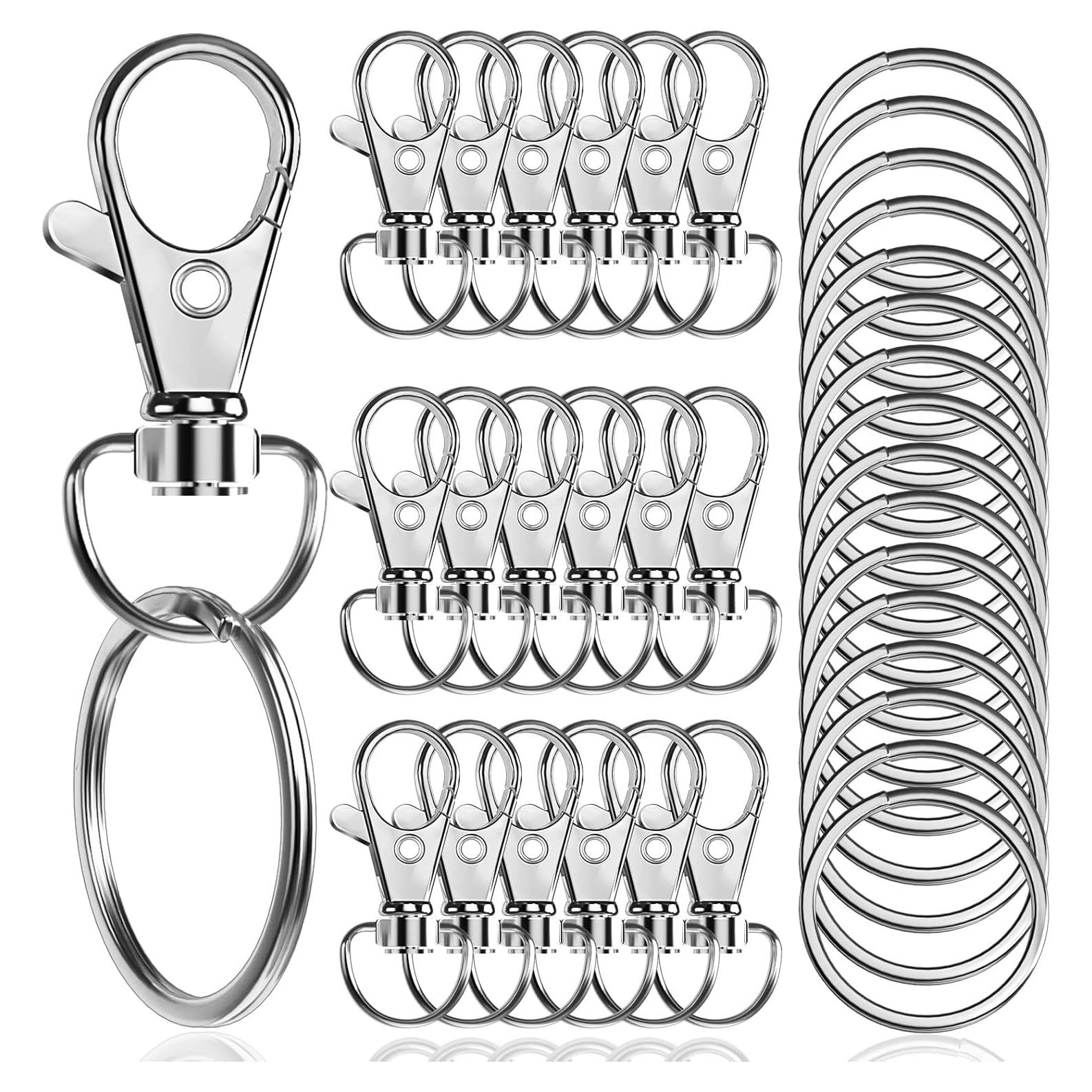 100 Ganchos Giratorios de Llaveros Segauin 32mm Plata