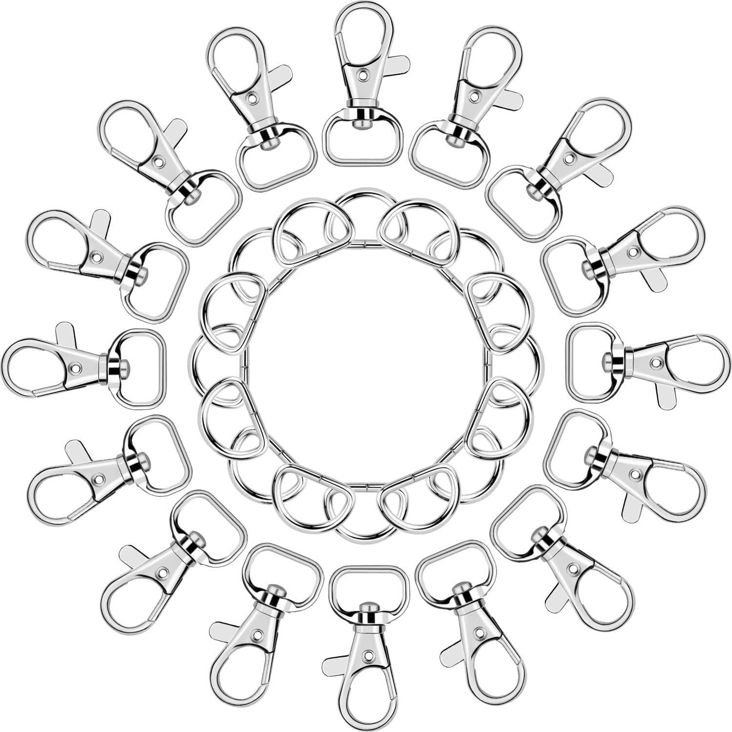 Ganchos de Clip para Llaveros SANNIX 120 Pcs Zinc Plata