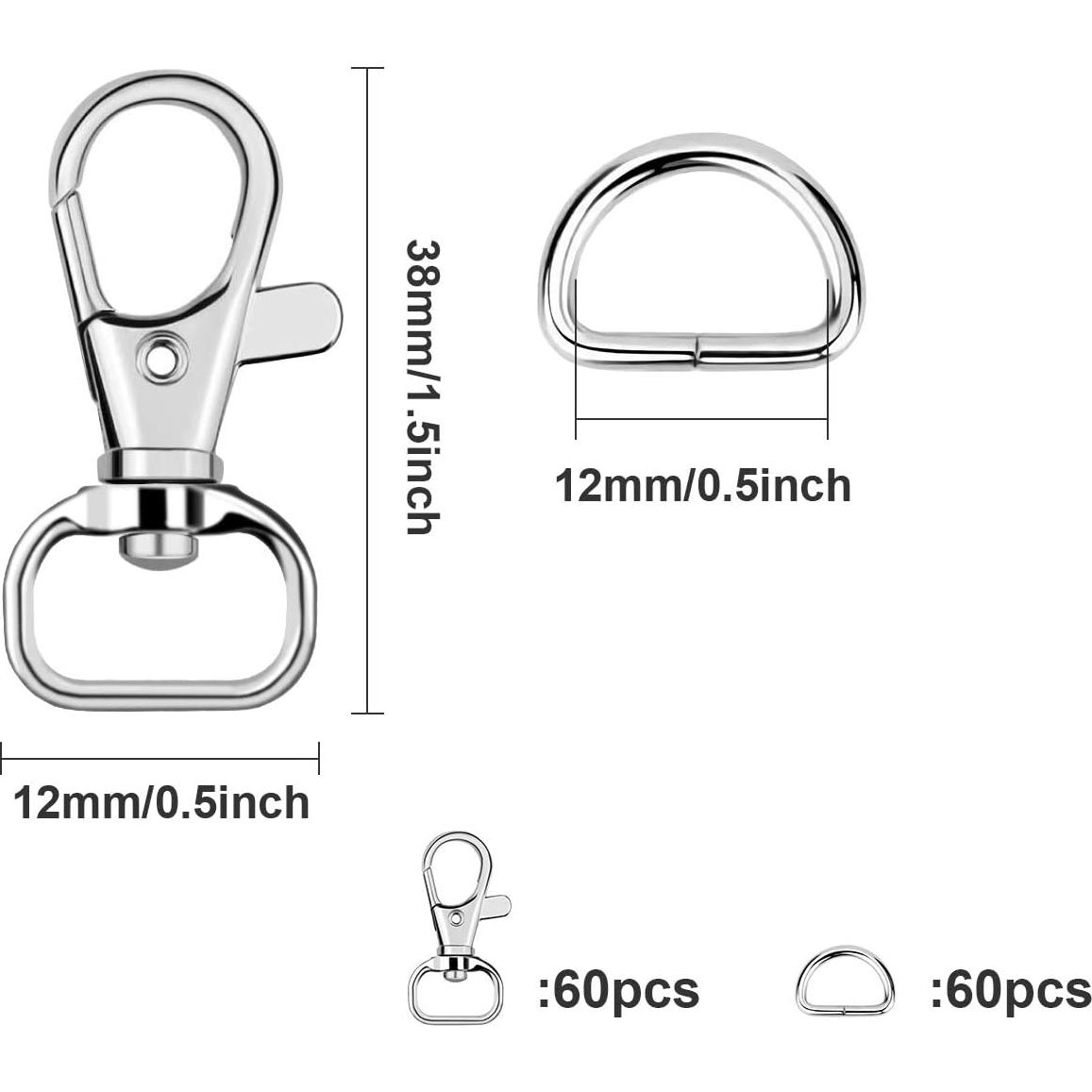 Ganchos de Clip para Llaveros SANNIX 120 Pcs Zinc Plata