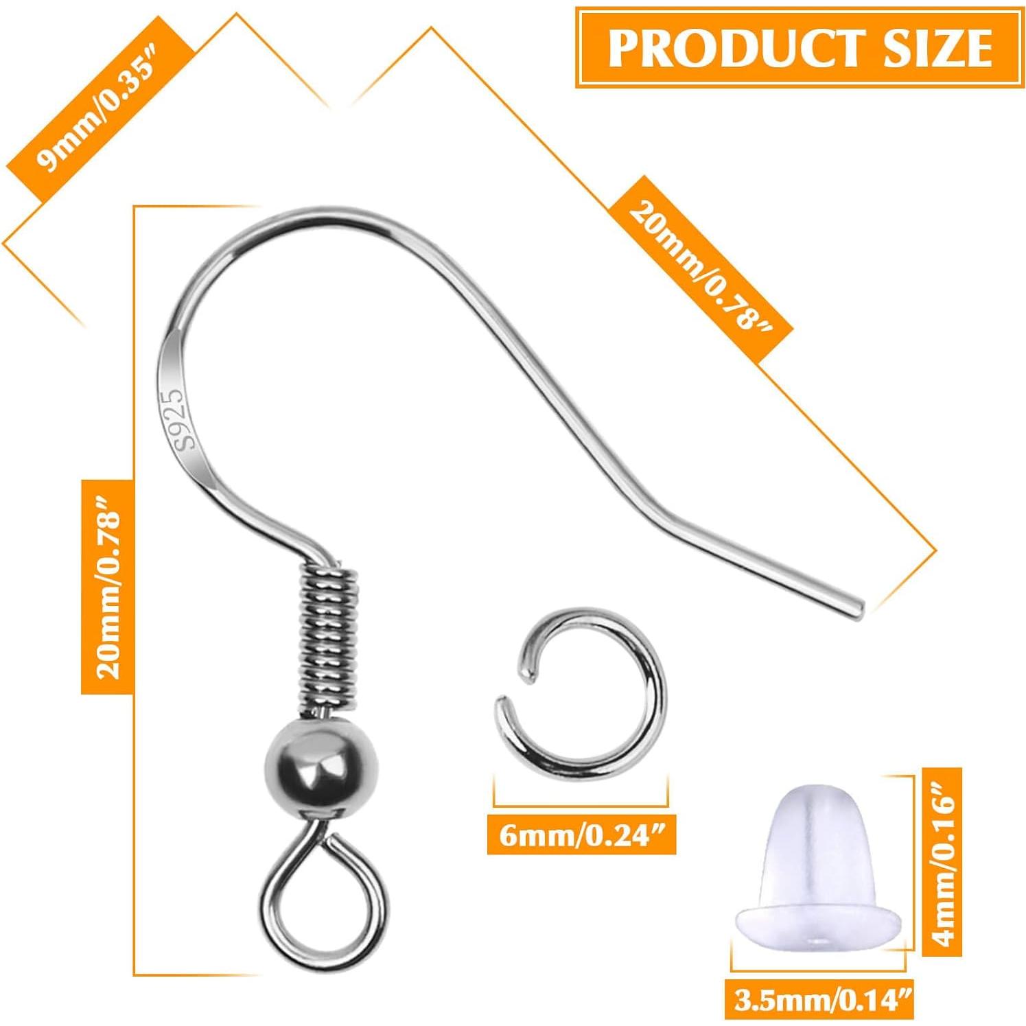 Kit de Ganchos Hipoalergénicos Thrilez para Pendientes 600 Piezas