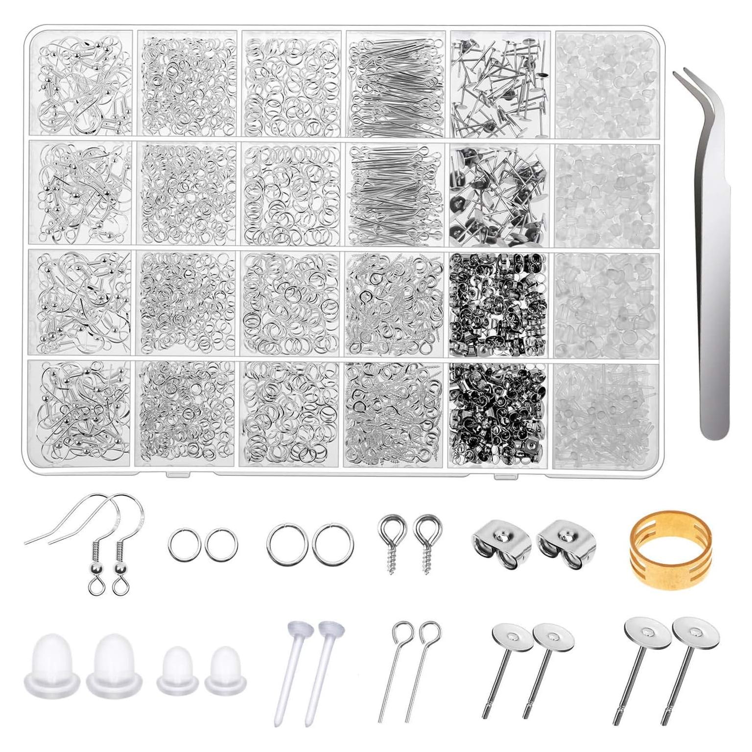 Kit de Fabricación de Pendientes Hipoalergénico Thrilez 3080 Piezas