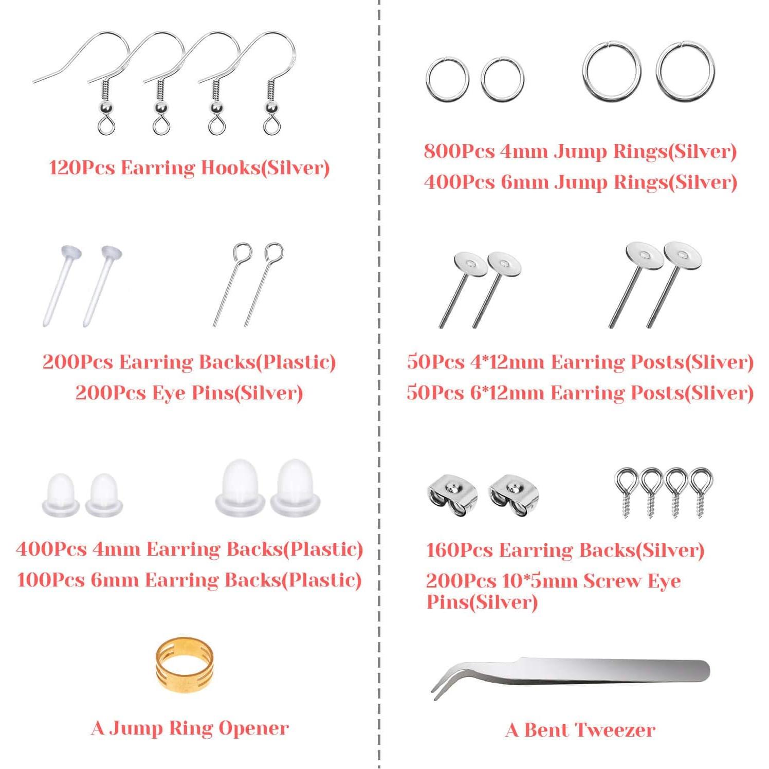 Kit de Fabricación de Pendientes Hipoalergénico Thrilez 3080 Piezas