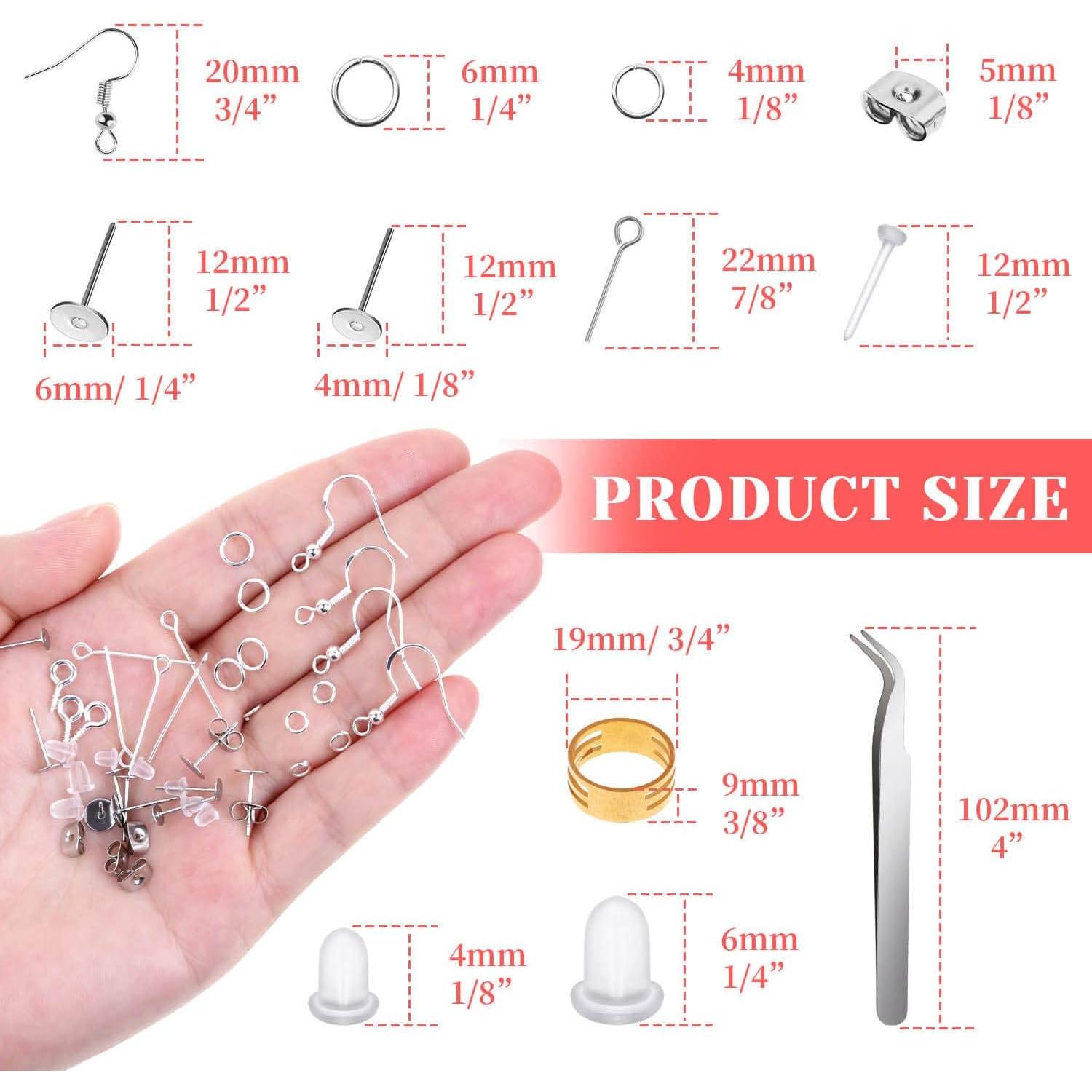 Kit de Fabricación de Pendientes Hipoalergénico Thrilez 3080 Piezas