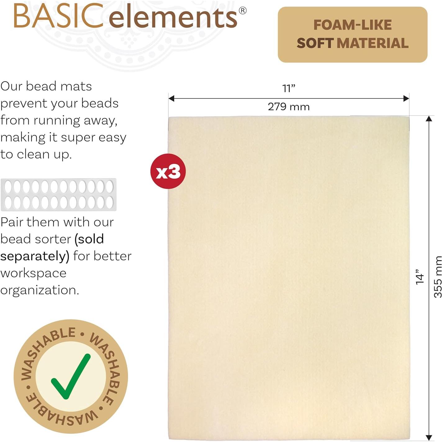 Juego de 3 Tapetes de Beading The Beadsmith 28x36cm Lavables