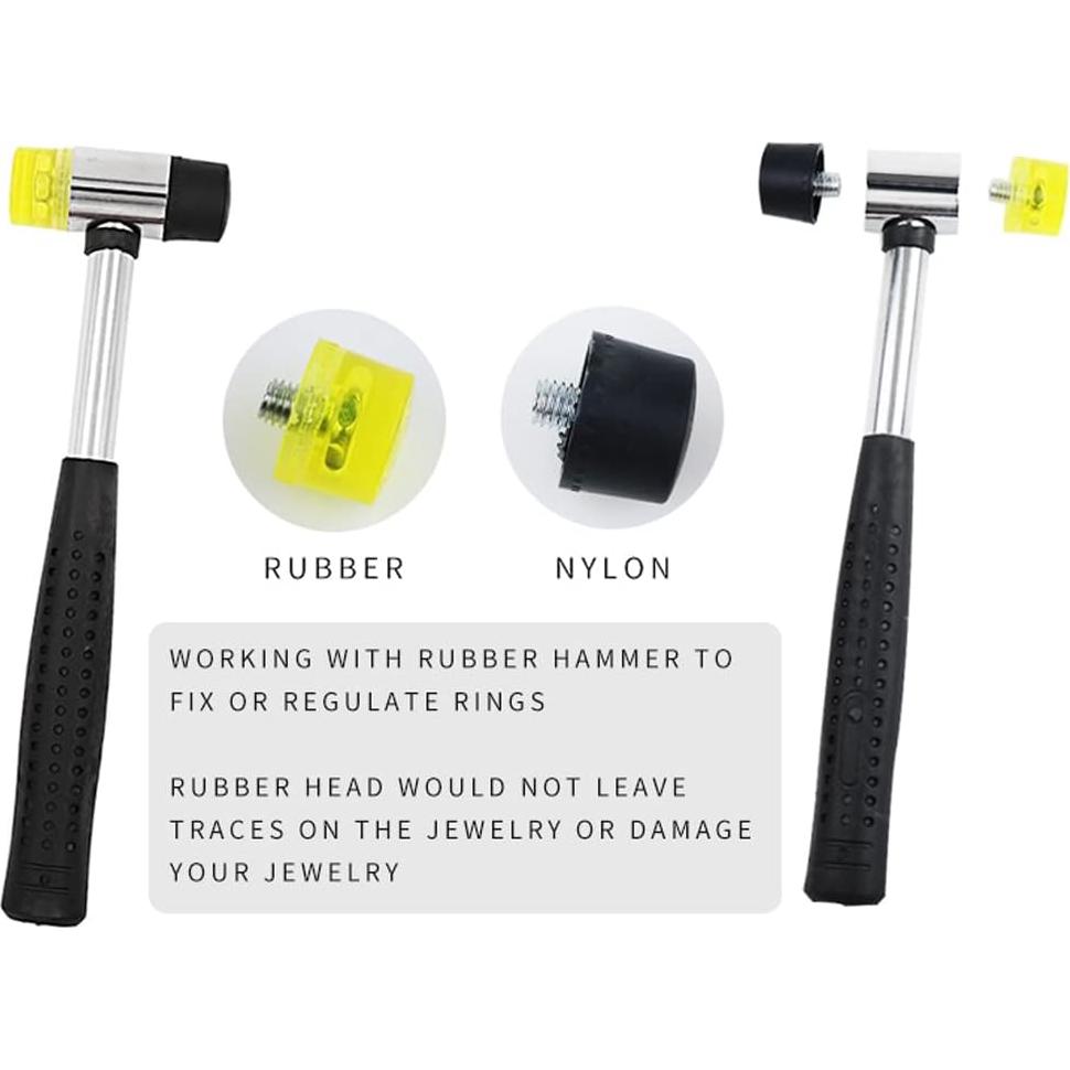 Kit de Herramientas para Joyería NIUPIKA - Martillo de Goma y Mandril de Madera